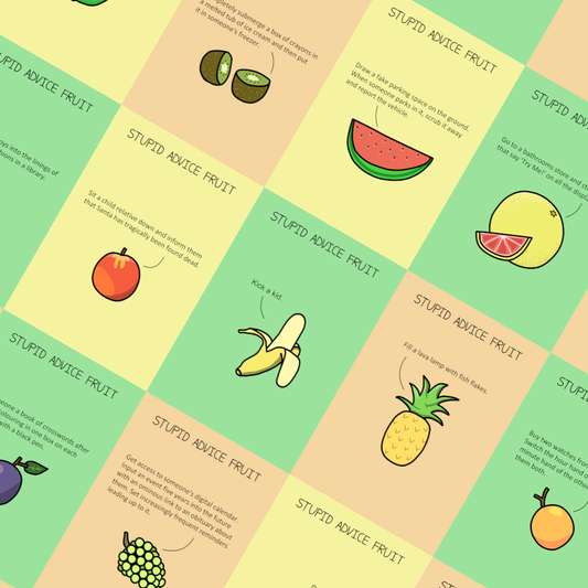 Stupid Advice Fruit greetings cards