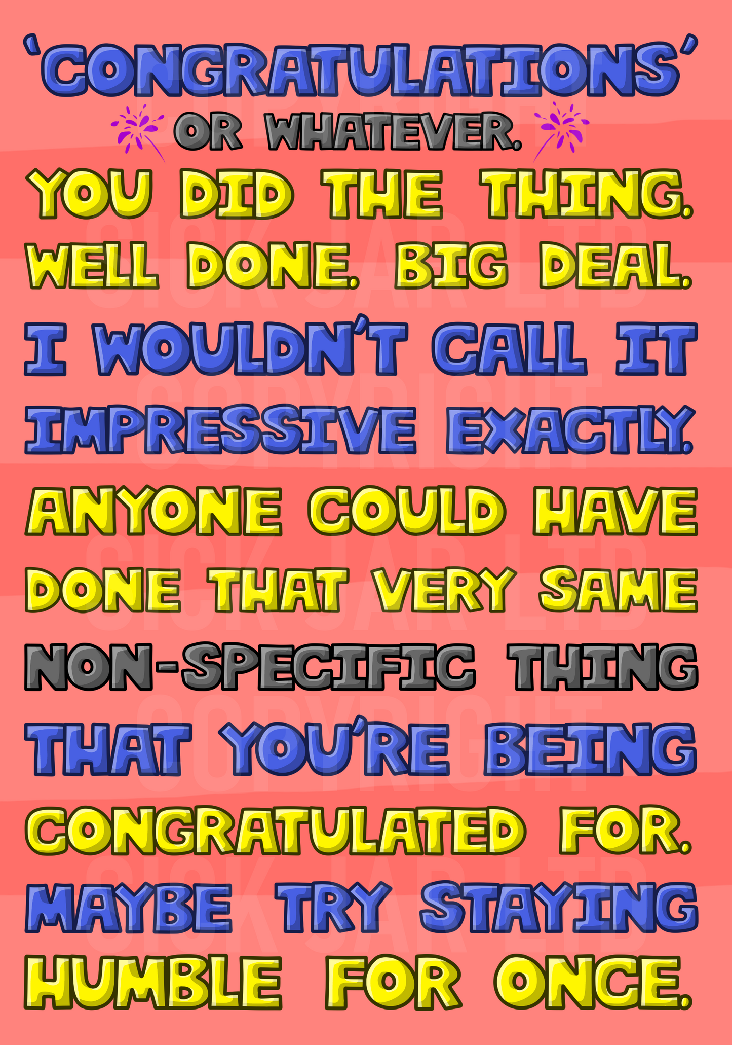 sarcastic congratulations card