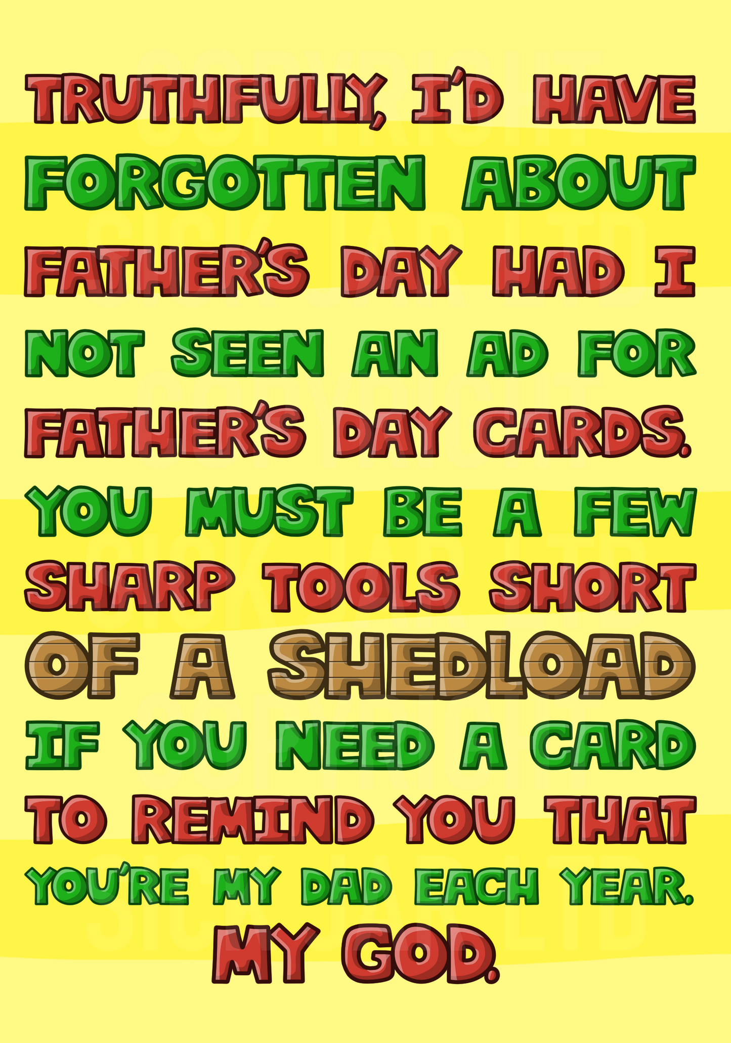 roast sarcastic fathers day card