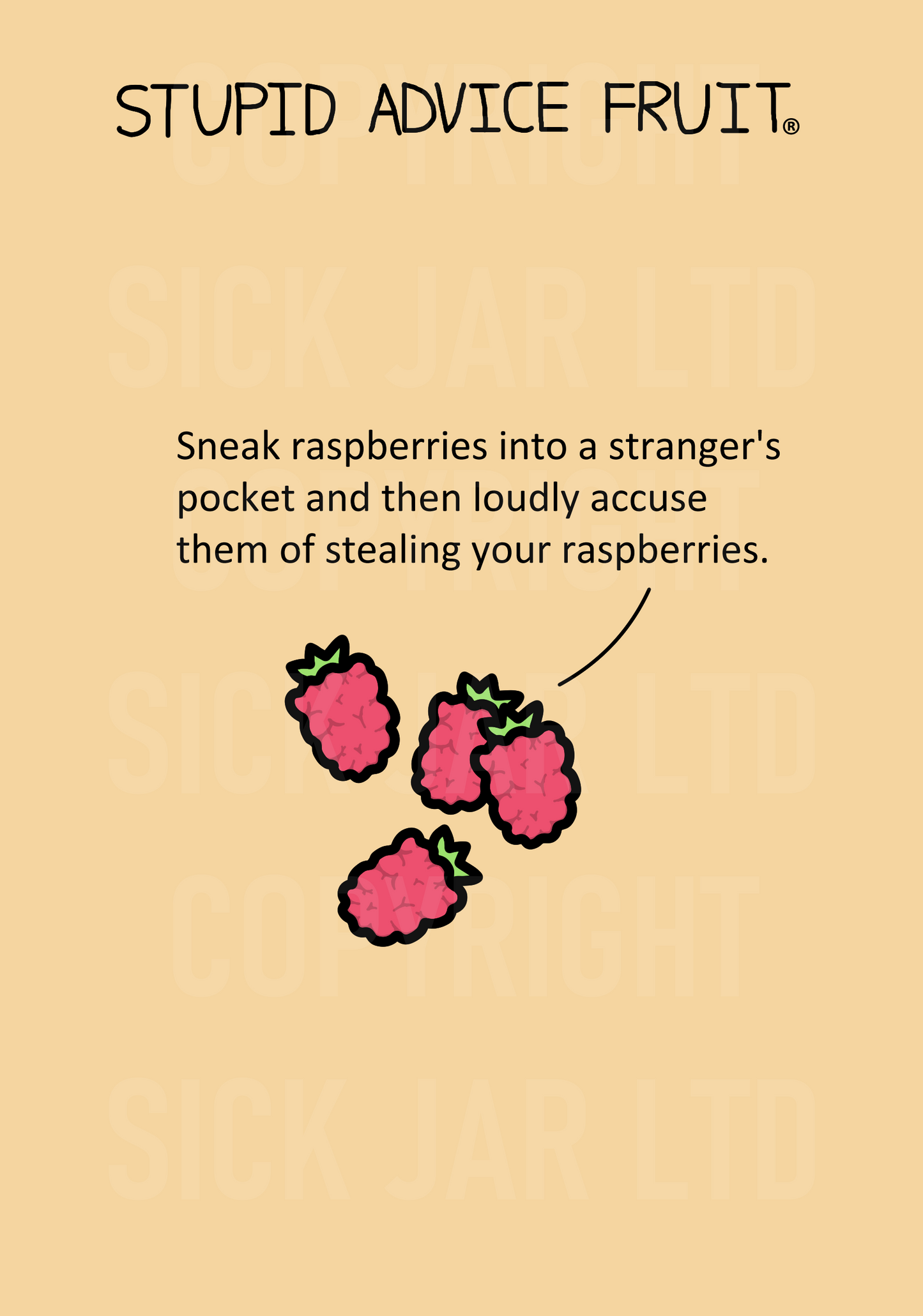 unethical stupid advice fruit card raspberries sneak into stranger's pocket and accuse prank