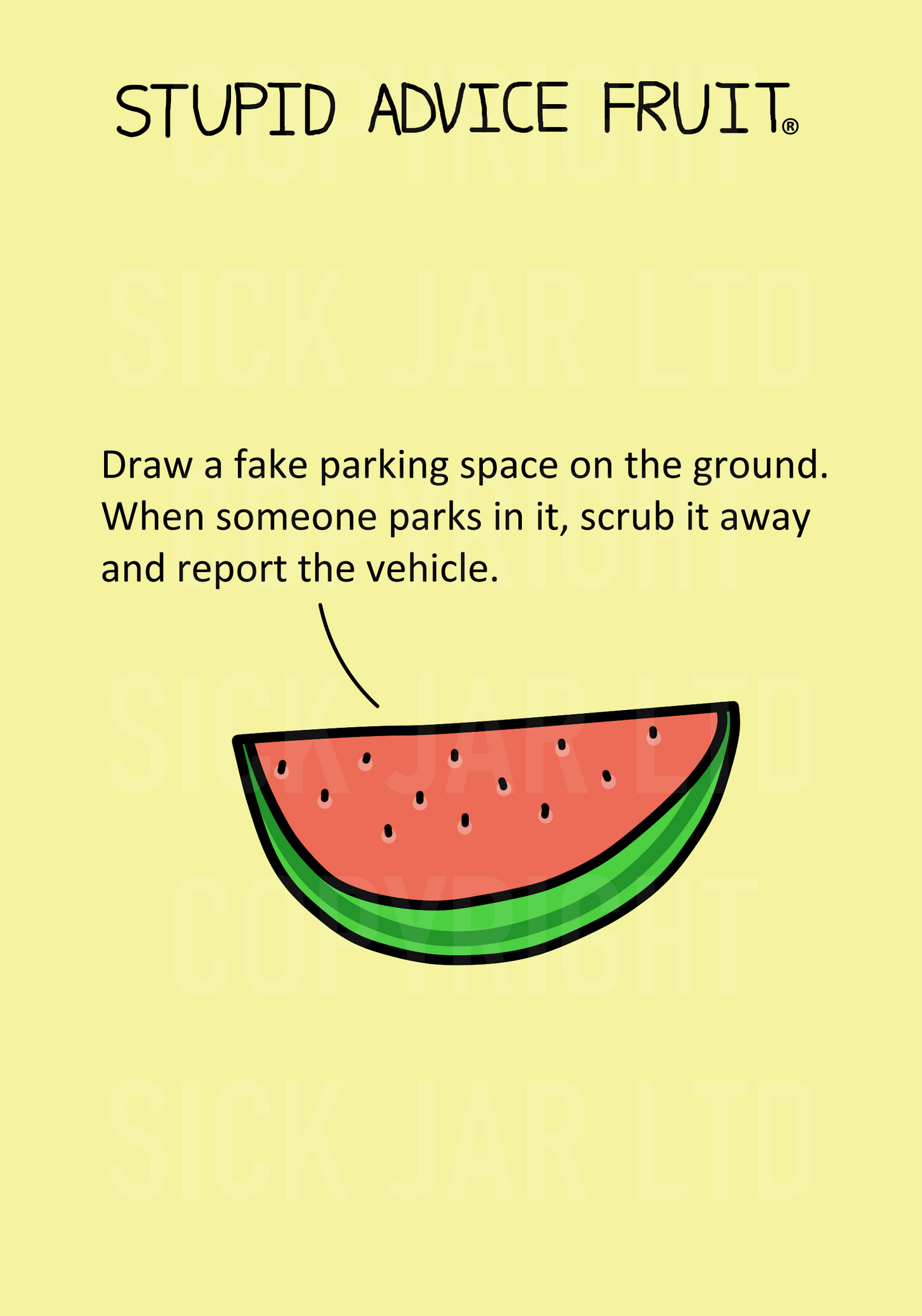 unethical stupid advice fruit card watermelon draw fake parking space and report vehicle prank