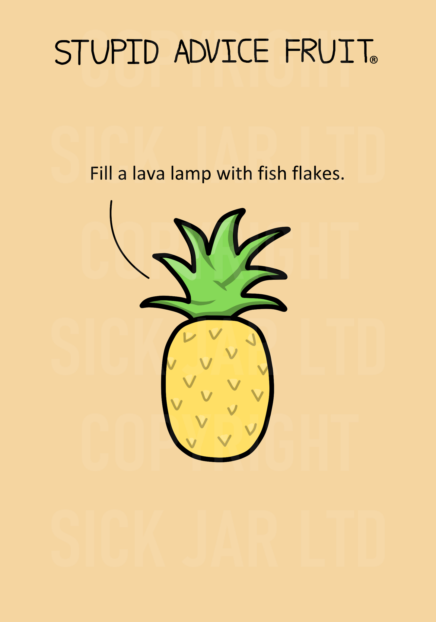 unethical stupid advice fruit card pineapple fill lava lamp with fish flakes food prank